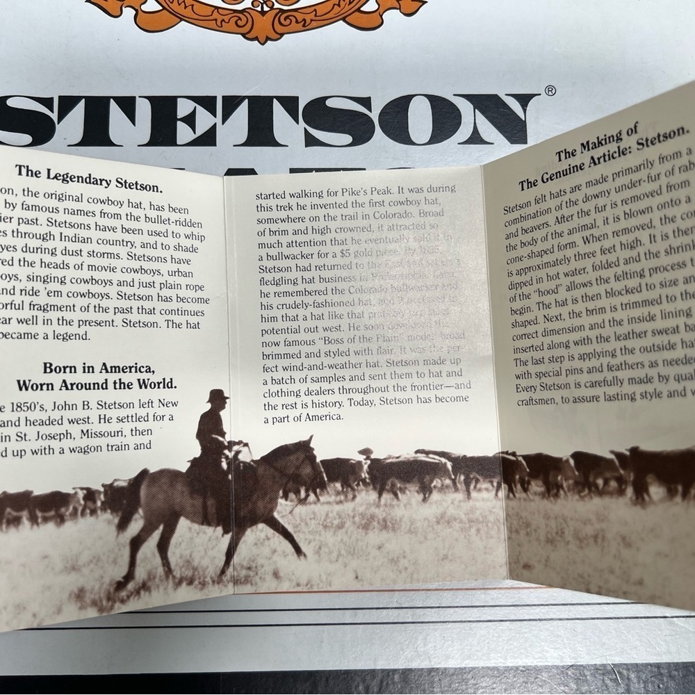 1950’s Stetson Felt and Hide Vintage Fedora Size 7 Original Box and Brochure - Picture 7 of 10